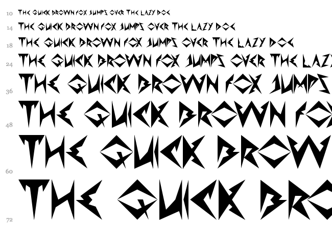 Shinobi Ninja font waterfall